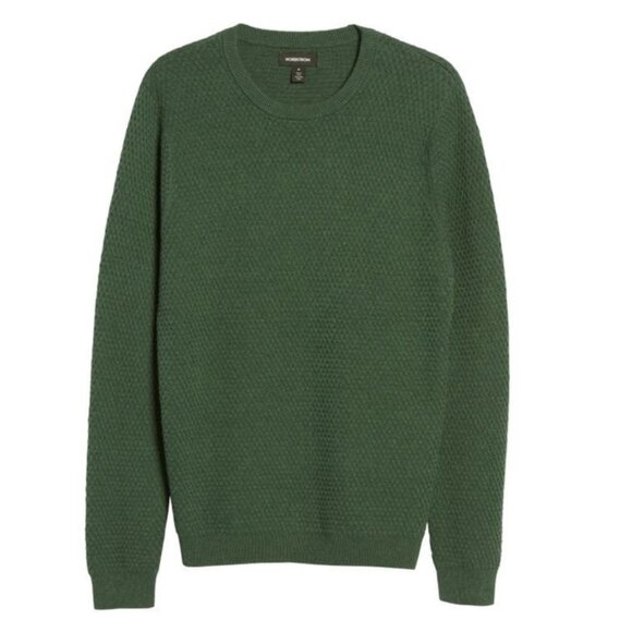 NEW Nordstrom Popcorn Stitch Sweater Size XXL Green Knit 2021 2XL Pullover Top - Picture 10 of 10
